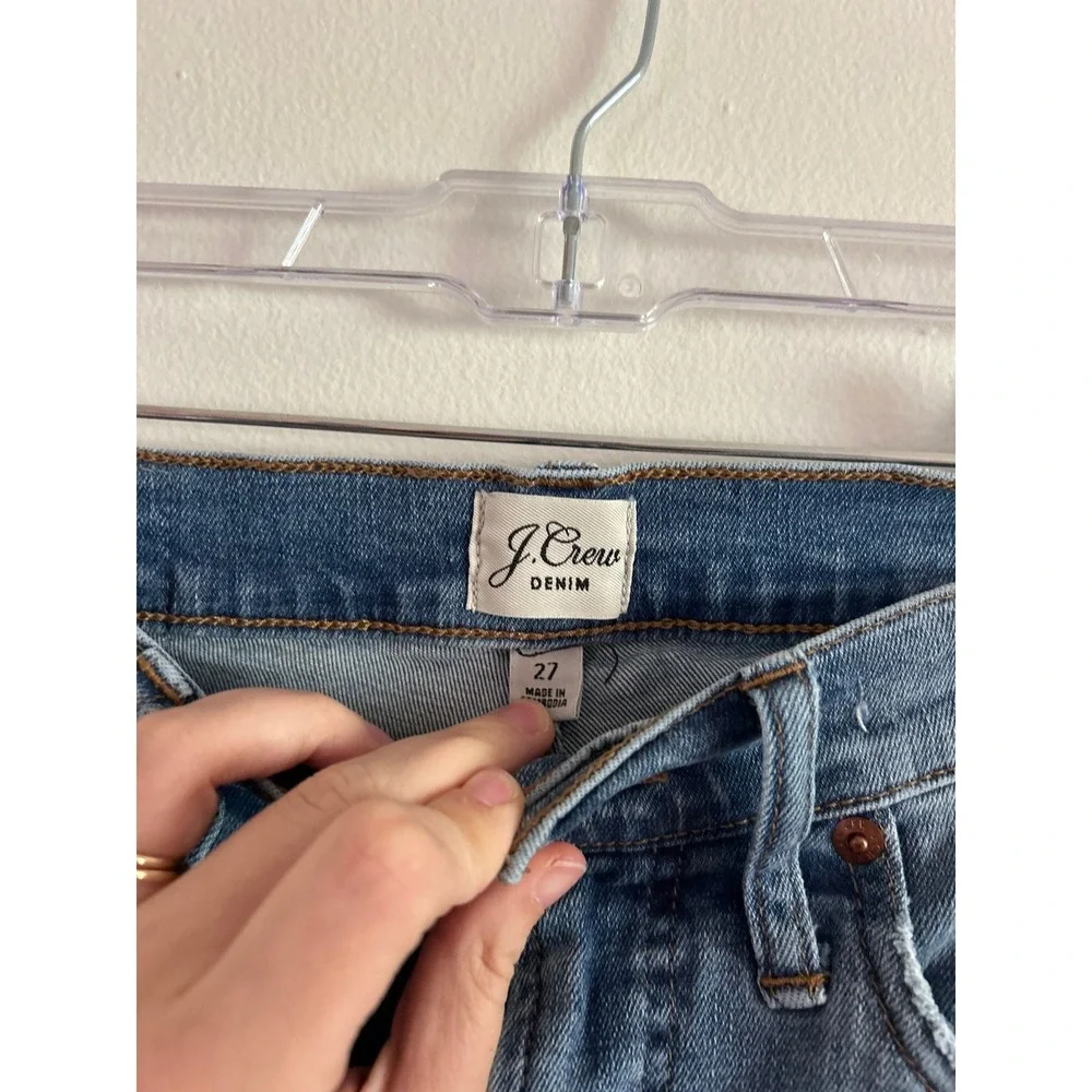 J.Crew High-Rise Vintage Straight Jeans Medium Wash Distressed Denim Womens 27